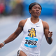 North Carolina A&T’s Grace Nwokocha wins the women’s 100-meter dash at the Drake Relays athletics meet, Saturday, April 30, 2022, in Des Moines, Iowa. The school she competes for stands to los $2 million in funding due to an arcane rule about out-of-state enrollment.